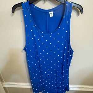 Old Navy Blue and White Polka Dot Tank Top